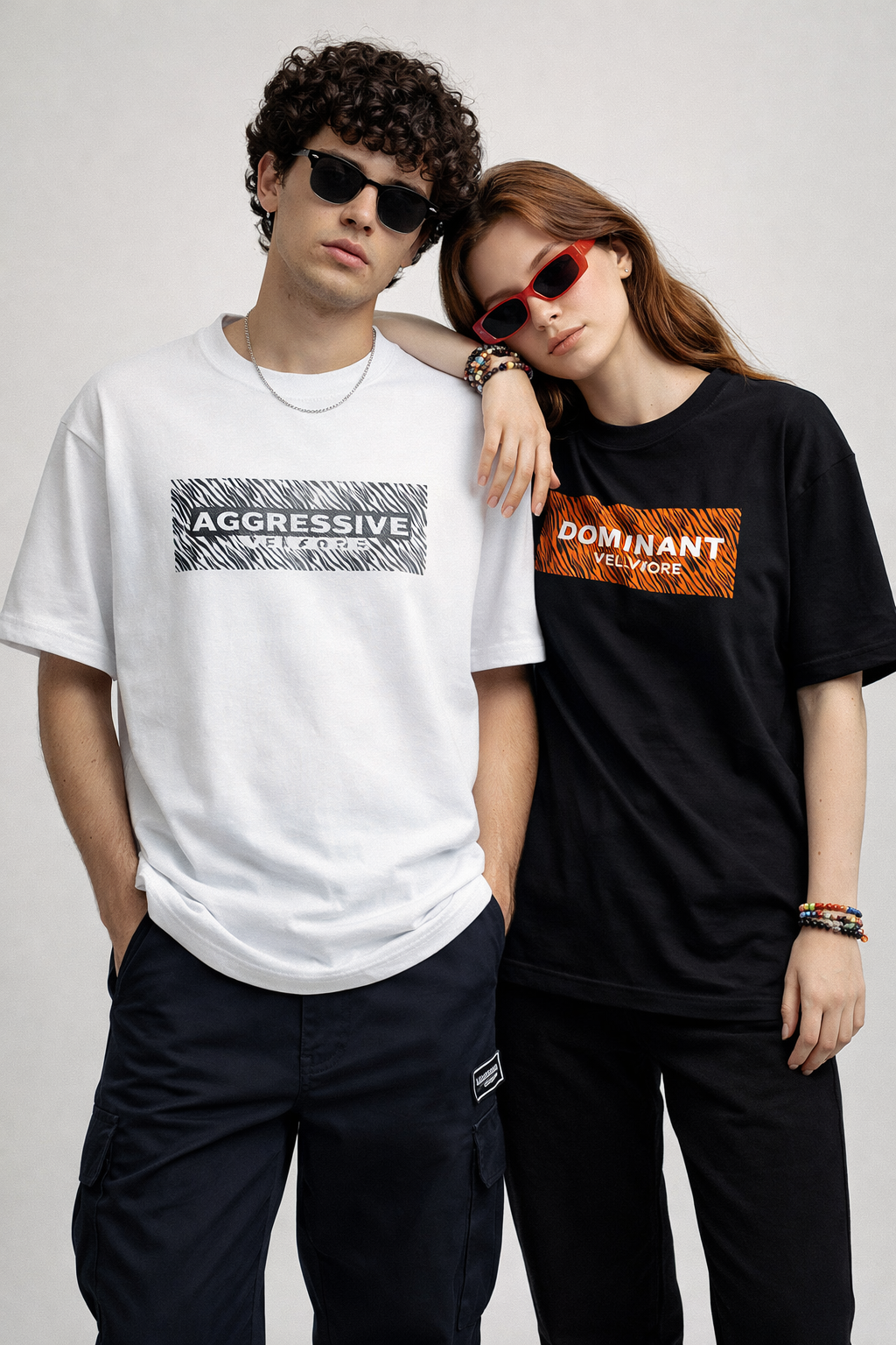 The Alpha Duo: Aggressive & Dominant Crew Tee Bundle | Premium Streetwear Set