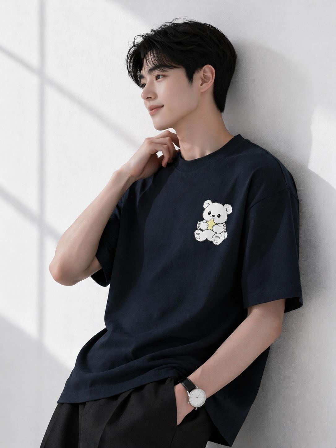 STAR BEAR Heavyweight Oversized Tee – Men's Edition
