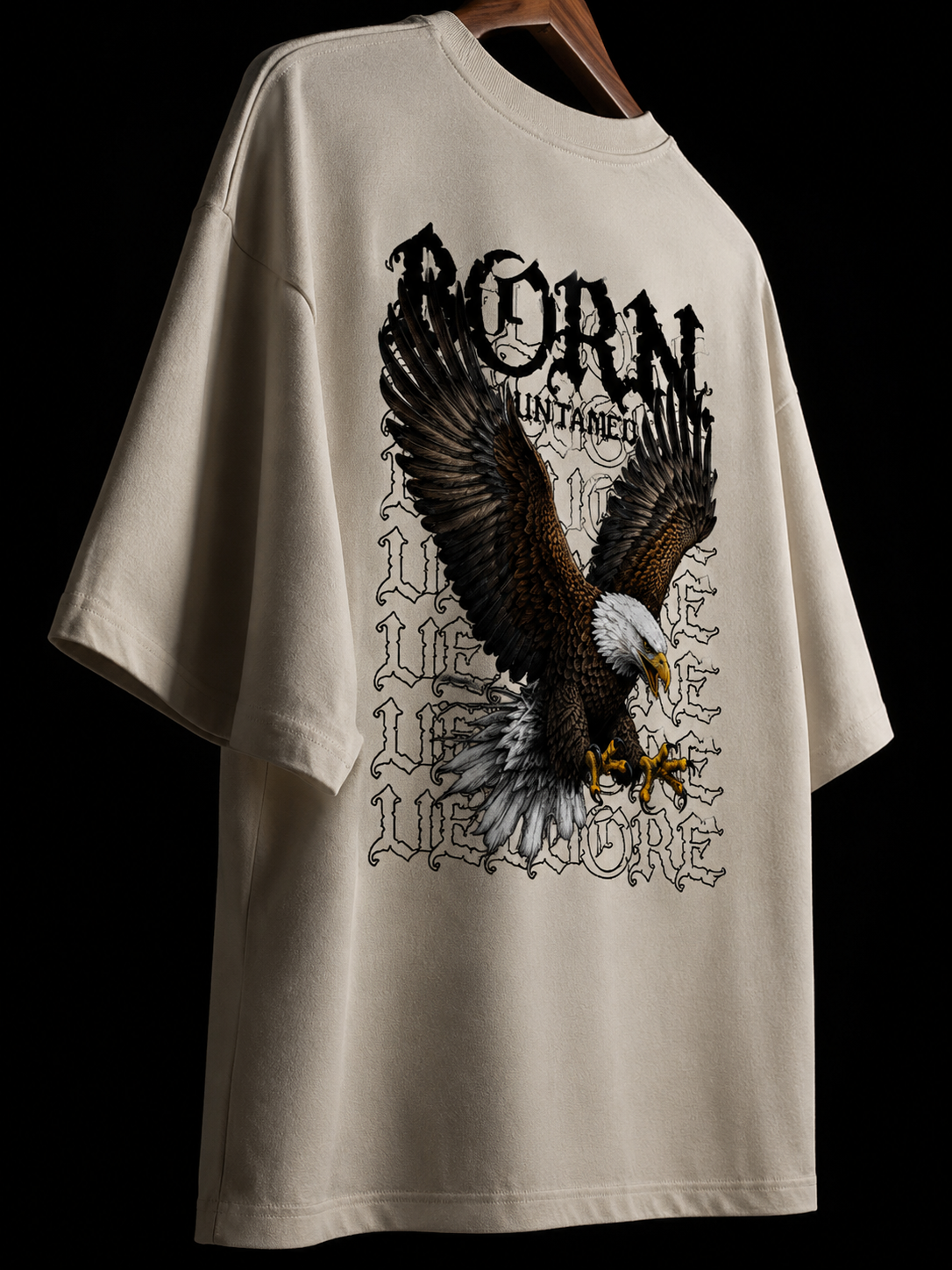 Born Untamed Eagle Graphic Oversized T-Shirt Unisex | Velvore