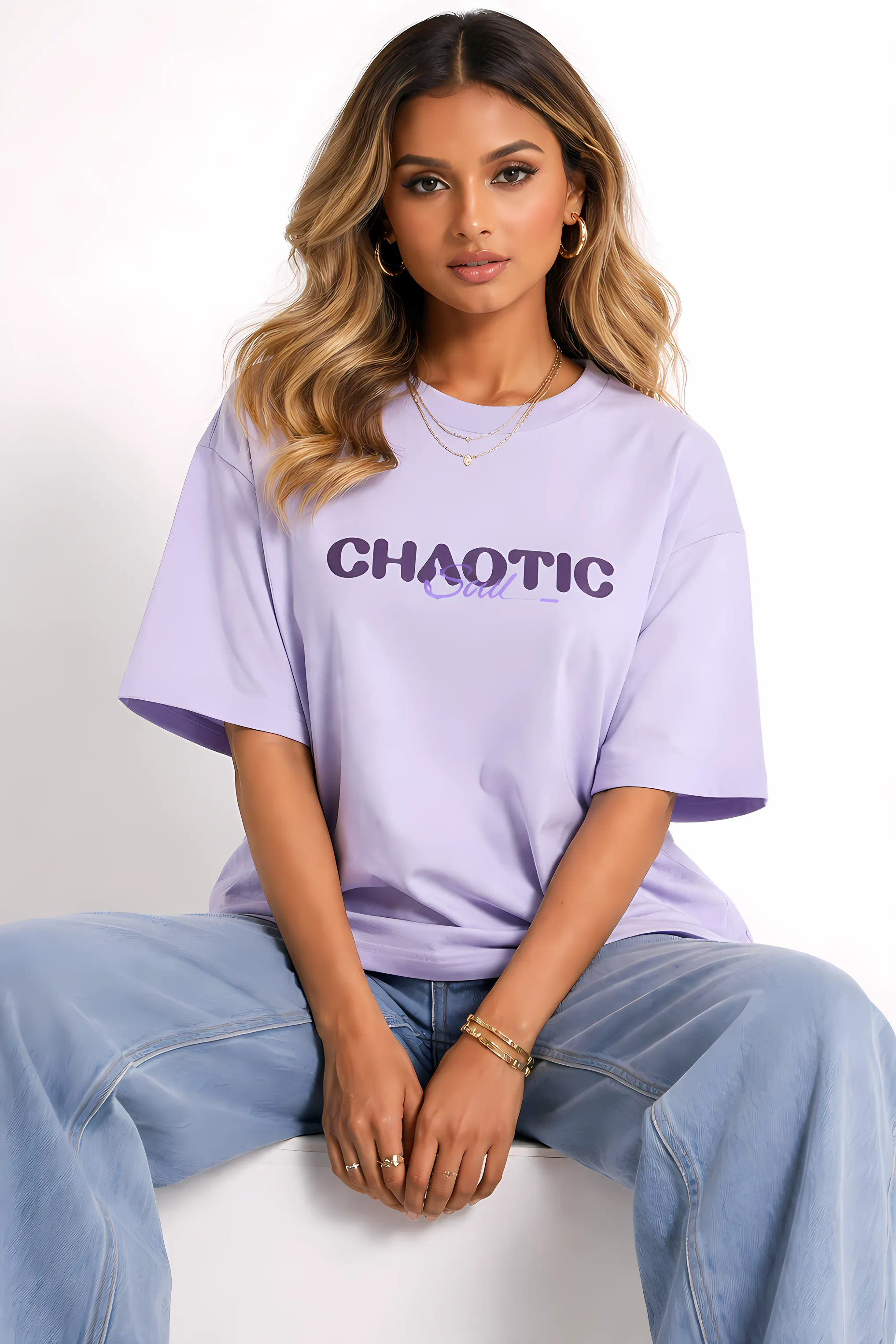 CHAOTIC SOUL Oversized Lavender Tee