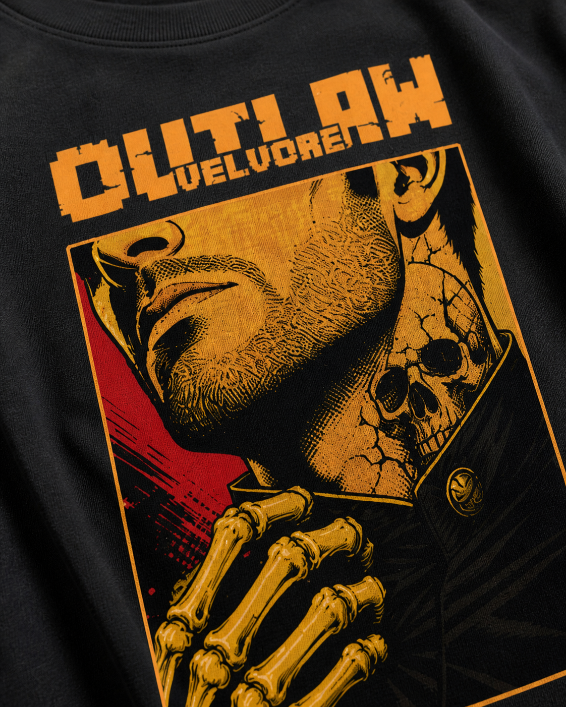 Outlaw Graphic Oversized T-Shirt Men Streetwear | Velvore