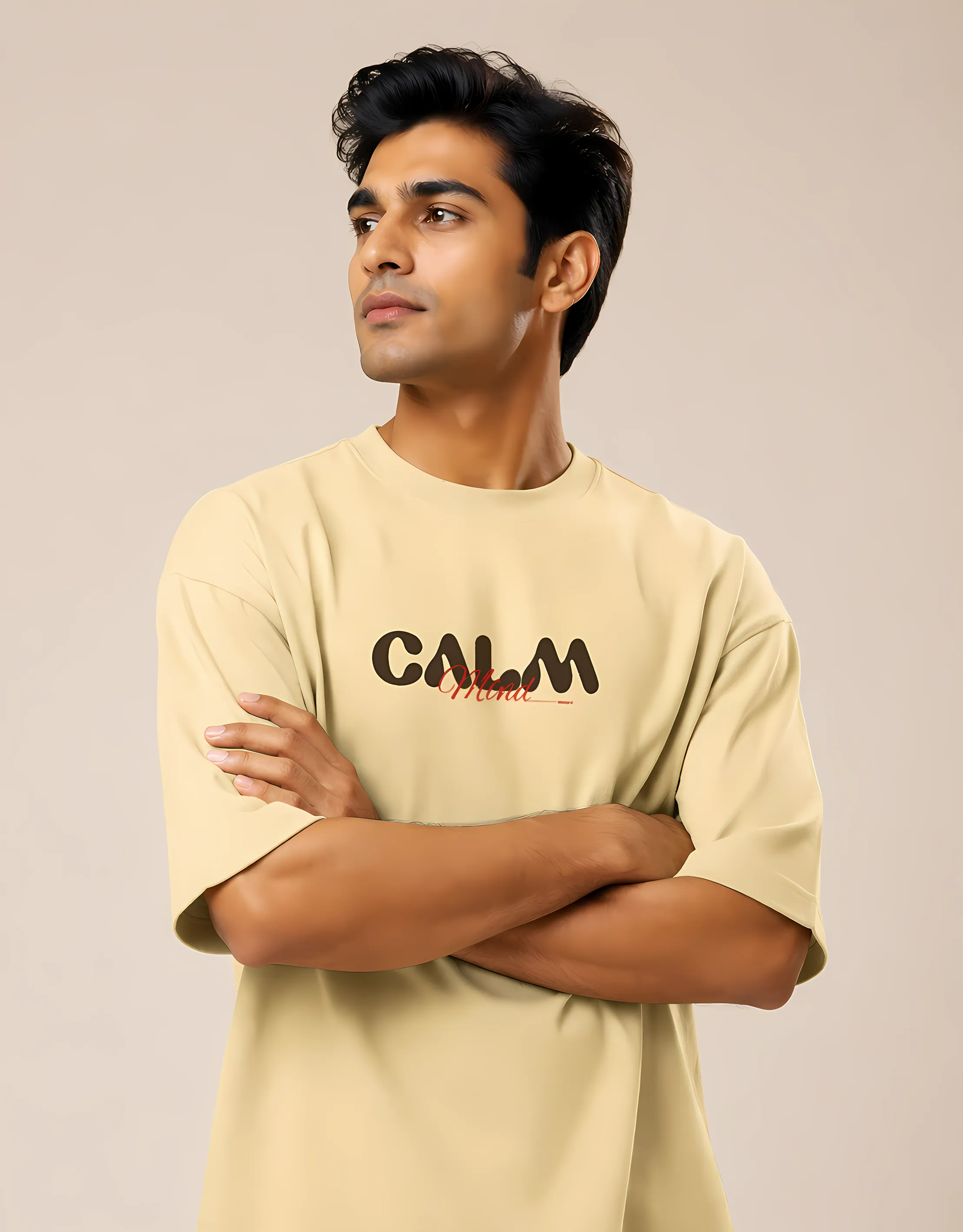 CALM MIND Oversized Sand Tee