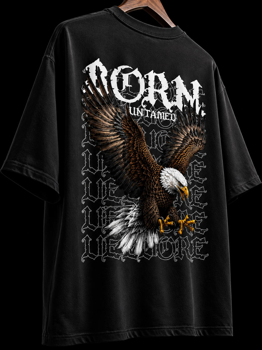 Born Untamed Eagle Graphic Oversized T-Shirt Unisex | Velvore