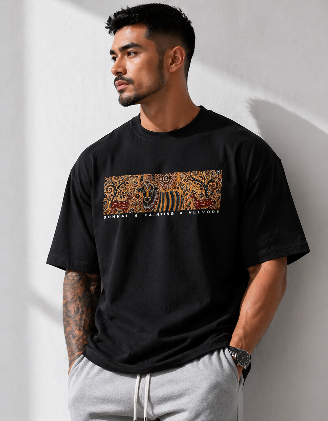 Sohrai Painting — Unisex Classic Oversized T-Shirt