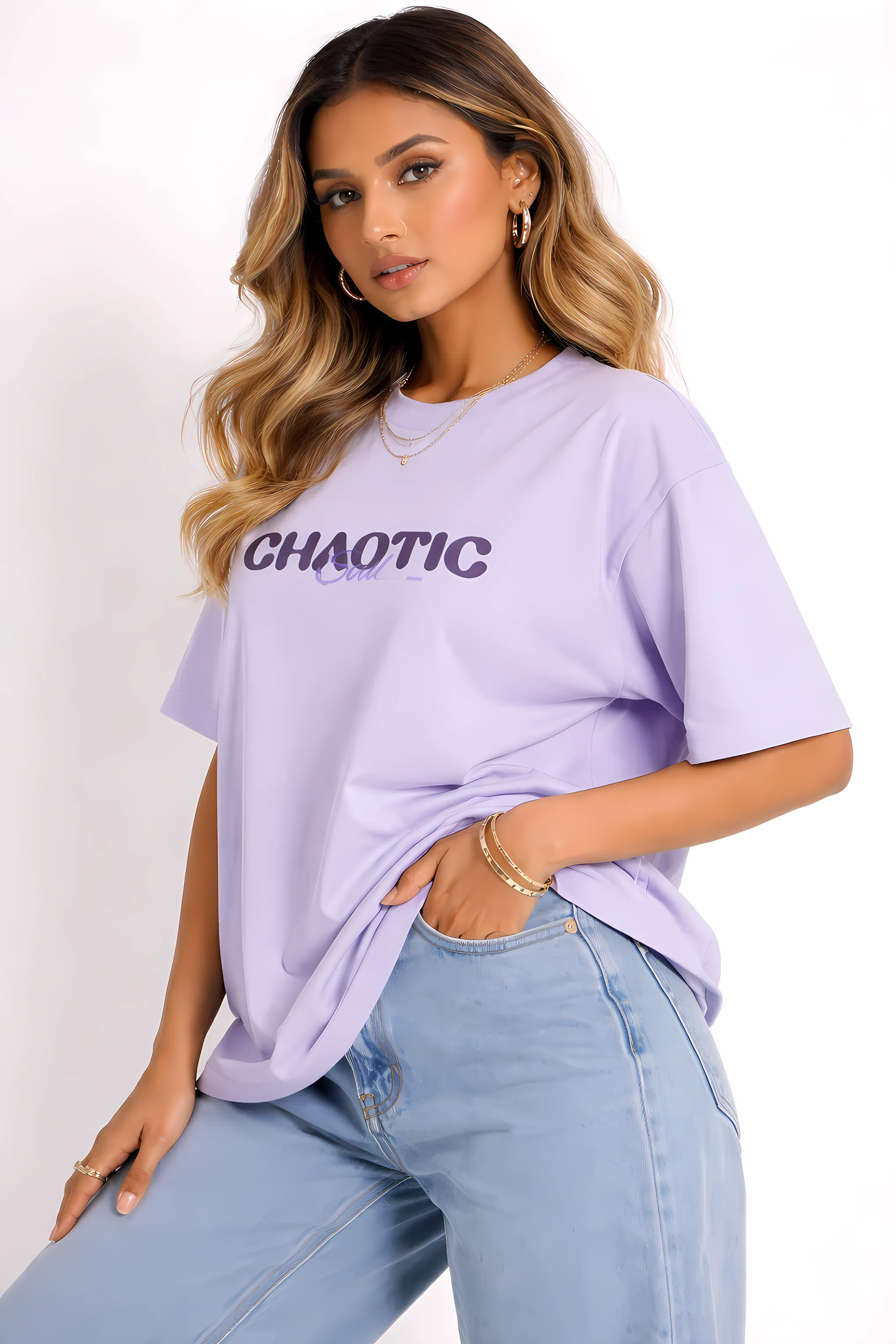 CHAOTIC SOUL Oversized Lavender Tee