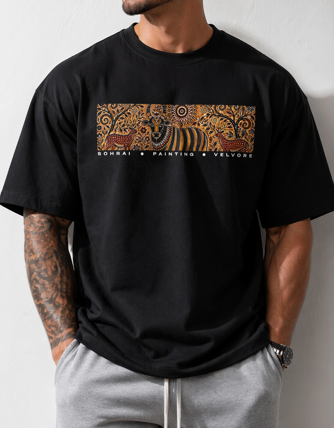 Sohrai Painting — Unisex Classic Oversized T-Shirt
